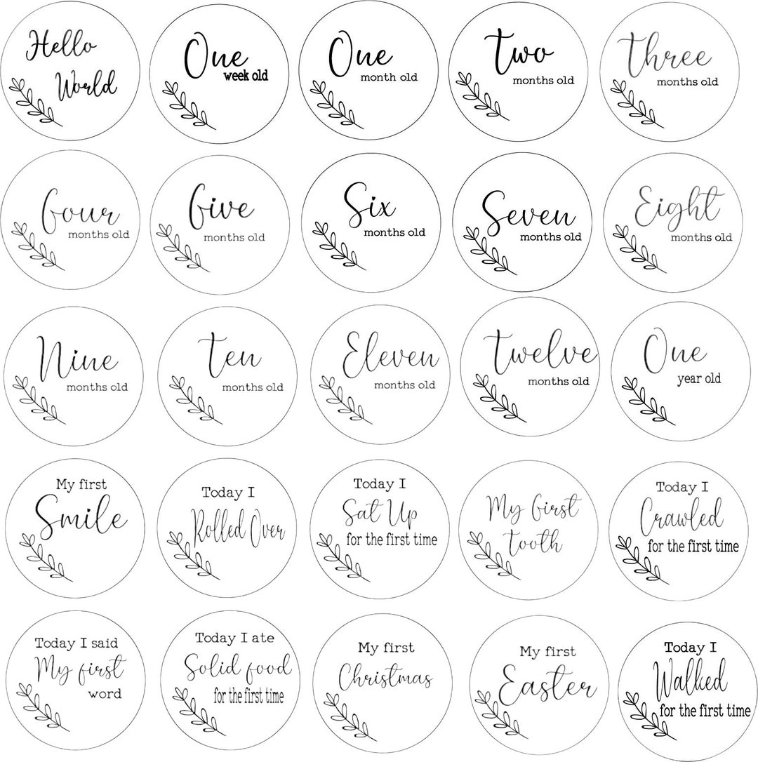 Baby Milestone Card SVG File: Hello World Disc, Laser Cut Template ...