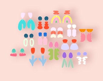 Paquete de plantillas SVG para aretes: diseños cortados con láser, Cricut, Glowforge (descarga digital)