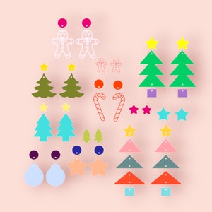 Weihnachtsohrringe SVG-Bundle | Laser Cut Vorlage (Digitale Datei)