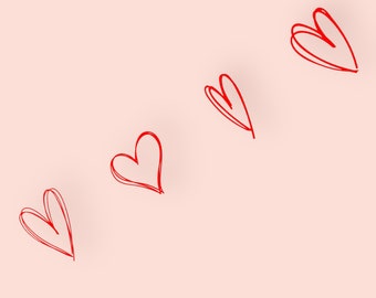 Hand Drawn Heart Clipart SVG: Valentine's Day Graphics (Digital Download)