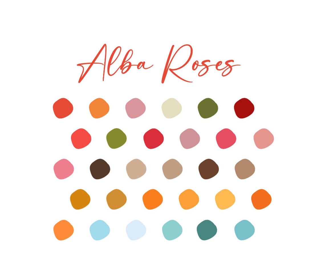 Alba Roses Color Palette: 30 Elegant Swatches (ASE File) - Etsy