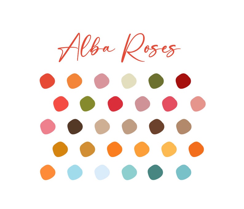 Alba Roses Color Palette: 30 Elegant Swatches (ASE File) - Etsy