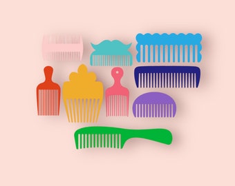 Laser Cut Hair Comb Template: SVG, Cricut, DIY Design (Digital Download)