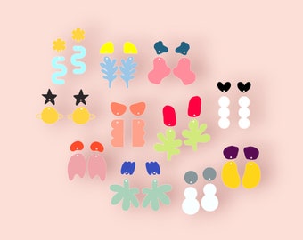 Cute Earrings Digital File | SVG | Laser Cutting | Cricut | Earring Template | Earring Bundle | Faux Leather | Laser Cutting | Glowforge