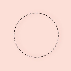 May include: A dashed circle outline on a light pink background.