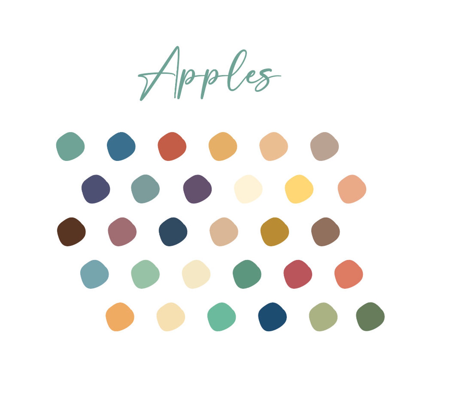 Apples Color Palette: 30 Swatch Set for Adobe Illustrator (ASE File) - Etsy