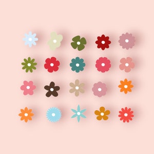 Clipart SVG de formes de fleurs rétro | Fleur de haute qualité SVG | Fleur de marguerite PNG | Marguerite rétro | Fleur marguerite rétro | Bohème | Fleurs coupées fichiers
