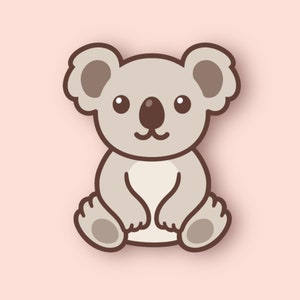 Clipart cartoon koala: SVG, PNG, PDF-sjabloon (digitale download)