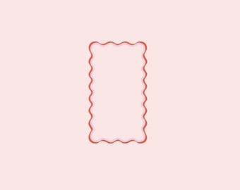 Red and Pink Wavy Border: Hand Drawn Invitation Template (SVG, PNG)