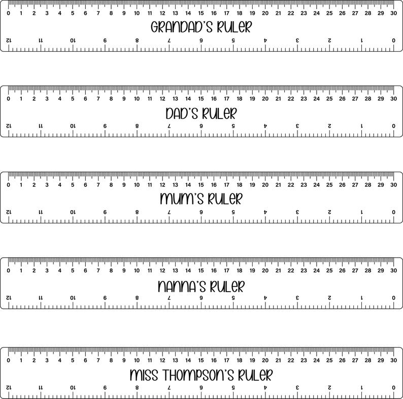 Personalized Ruler Template File | Laser Cut SVG, Cricut, Silhouette ...