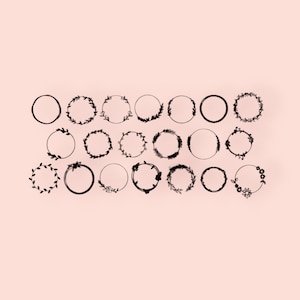 Kreisrahmen-Datei | Hochwertige Laserschnitt-Kranz SVG-Datei | Cricut-Datei | Silhouette-Datei | Blumenkranz | Kranz-Bundle | Blume