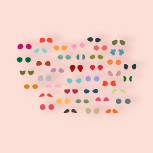 Archivo digital de mini aretes de botón abstractos de roca caliente / Paquete de plantillas de aretes cortados con láser de alta calidad SVG / Archivo de corte láser