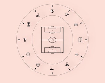 Soccer Field Clock Template | Laser Cut Design (Digital Download)