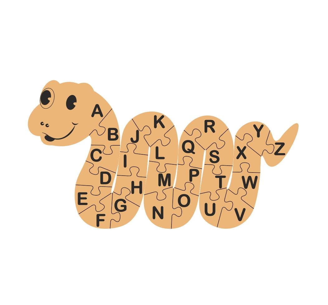 Snake Letras Snake Alphabet Puzzle: Laser Cut SVG, AI (digital Download) - Etsy