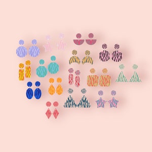 Zebra Print Drop Earring Digital File | SVG | High Quality Laser Cutting SVG Template File Bundle | Cricut | Faux Leather | Glowforge