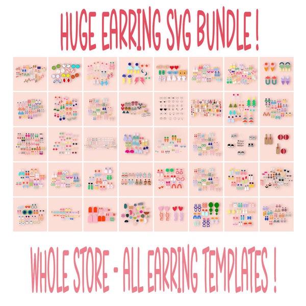 Earring Bundle WHOLE Store | ALL The Earring Templates | Digital File | SVG | Laser Cutting File | Cricut | Earring Template | Glowforge