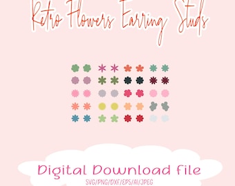 Paquete de plantillas SVG para aretes: 20 diseños cortados con láser (descarga digital)