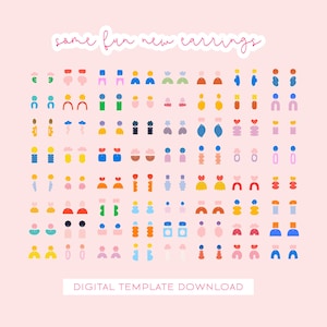 Paquete de plantillas SVG para aretes: 64 diseños cortados con láser (descarga digital)