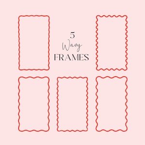 Cute Wavy Outline Border | High Quality Template SVG File | Hand Drawn PNG | Wave | Border Transparent PNG | Invitation Borders