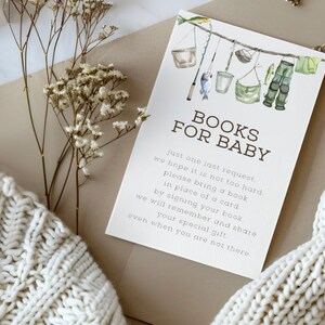 Plantilla editable de etiqueta de libro de baby shower / Etiqueta de libro de pescador imprimible Baby Shower / Descarga instantánea / 100% editable / Pequeño pescador