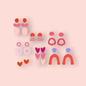 Plantilla de archivo digital de aretes bonitos con festón de corazón / Plantilla de aretes cortados con láser de alta calidad SVG / Paquete de aretes / Aretes de corazón / Amor