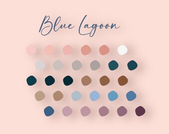 Blue Lagoon Color Palette: 30 Elegant Illustrator Swatches (ASE File)