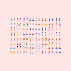 64 Pairs Bright Abstract Earring Digital File | High Quality Earring File Template SVG | Laser Cutting | Cricut | Fun Shapes Earring Bundle