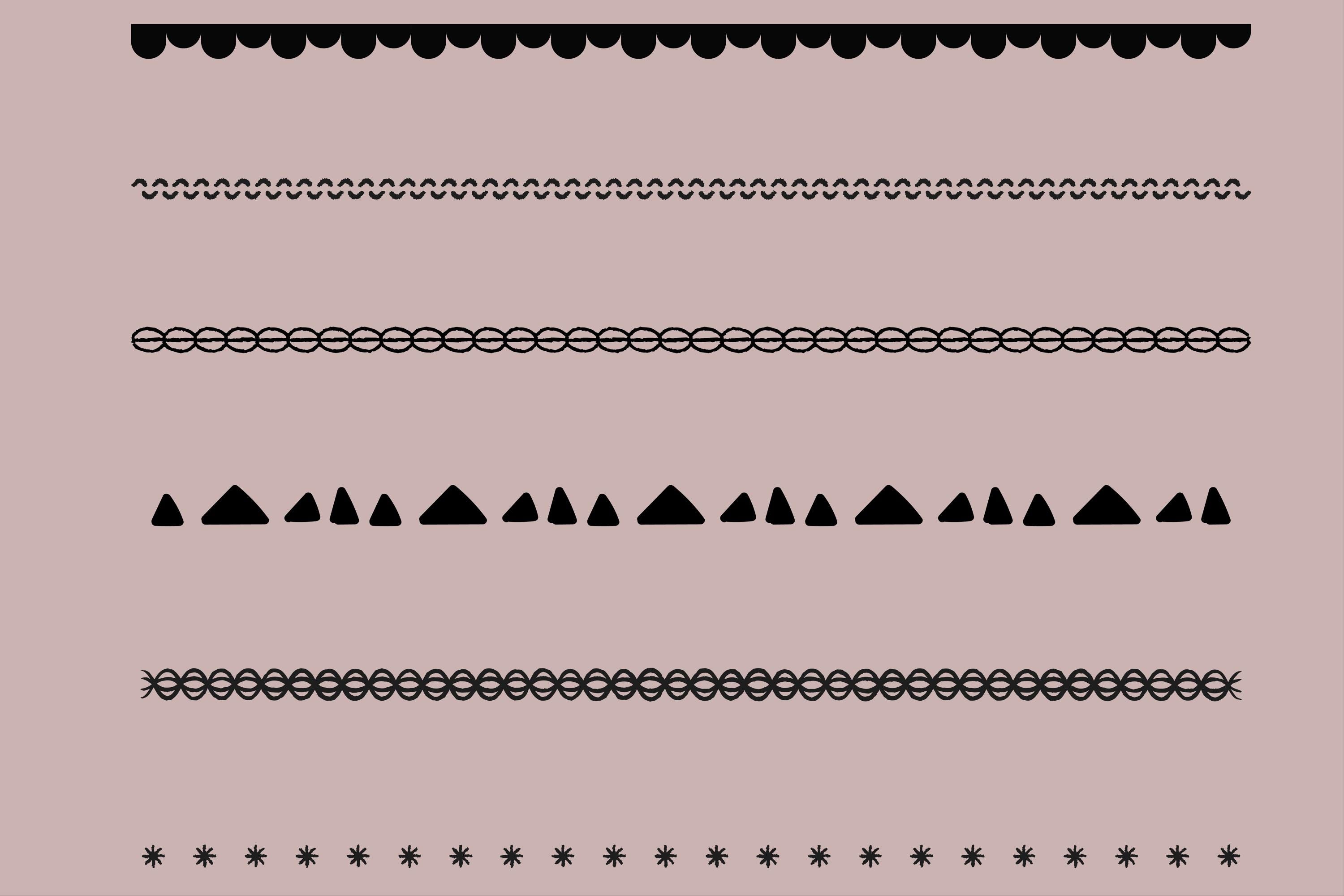 Cute Hand-drawn Simple Borders | 6 High Quality Template SVG File ...