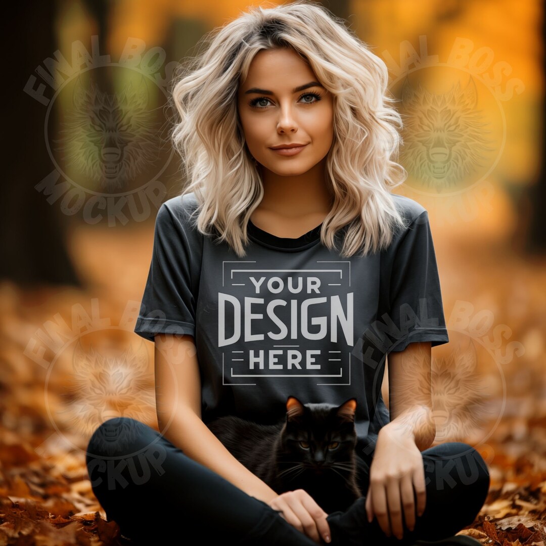 Dark Grey Bella Canvas 3001 Blonde Model T-shirt Mockup - Etsy