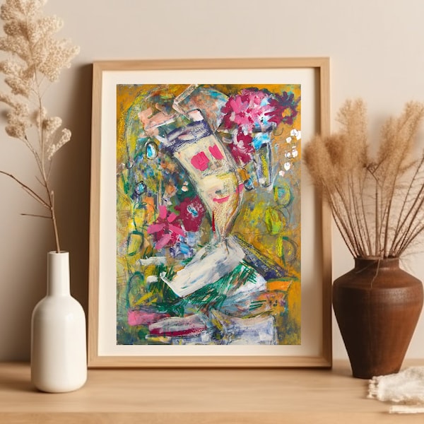 Abstract Art Print, Colorful Abstract Giclee, Abstract Wall Art, Maximalist Art, Modern Art Abstract, 5x7 8x10 11x14 12x16 12x18 Art Prints