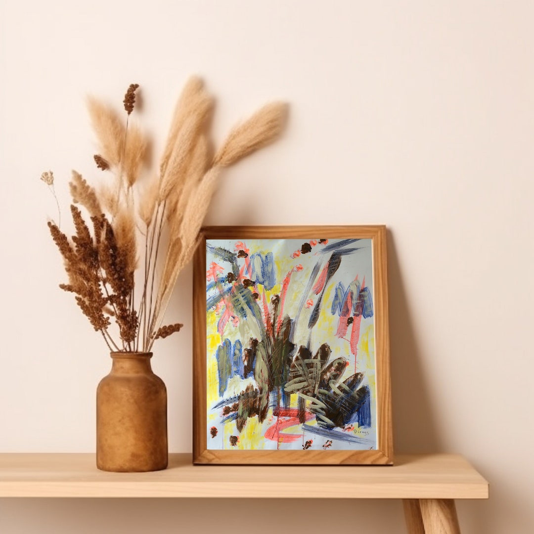 Abstract Flower Painting Print, Abstract Nature Print, Fine Art Plant ...
