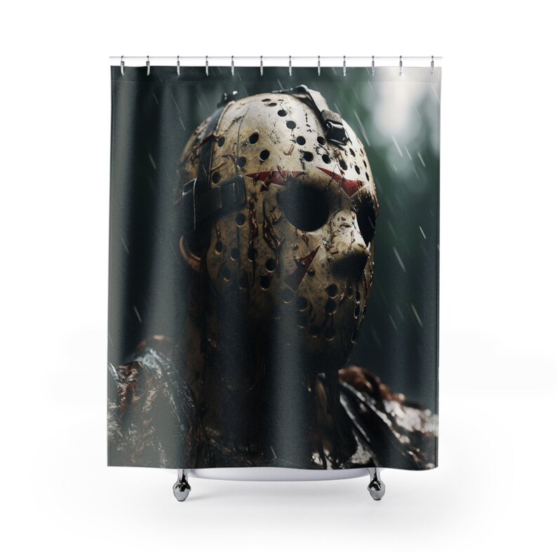 Halloween Theme Jason Friday the 13th Shower Curtain Horror Etsy