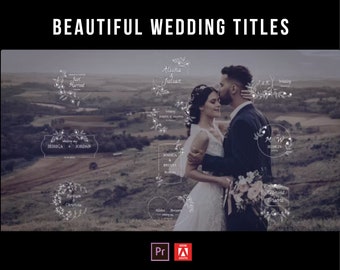 Hermosos títulos de bodas / Abridor, Texto, Título, Casado, Preboda, Camarógrafo de bodas, Cinemático, Fuentes / para Adobe Premiere Pro
