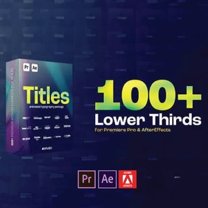 100+ Modern Lower Thirds Text Titles Animation | Texts, Presets, Title, Lower Third, Name | for Adobe Premiere Pro & After Effects Template