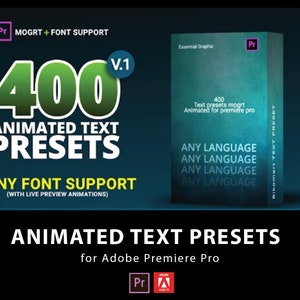 400 Text Preset Animation Pack Bundle - Any Fonts | Texts, Titles, Presets, Template, Animated, Transition | for Adobe Premiere Pro