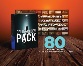 80 Split Screen Pack Bundle Video | Multiscreen, Multi-Screen, Multiframe, Multi-Frame, Split-Screen, Multi Video | for Adobe Premiere Pro