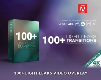Más de 100 paquetes de superposición de transición de video con FUGAS DE LUZ / Destello de lente, deslumbramiento, fuga de luz, luz natural, transiciones, óptica, bokeh, videos, fusión