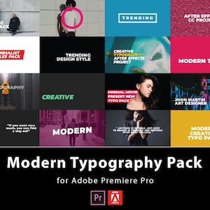 Ultra Modern Typography Pack Bundle | Motion graphics, openers, text animation, animated title, mogrt template | for Adobe Premiere Pro
