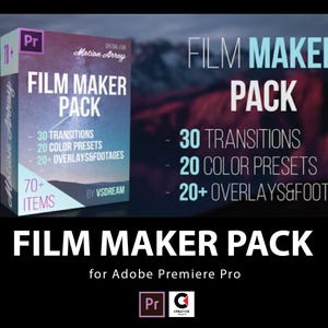 70+ Film Maker Pack Bundle Package | Video Transitions, Color Presets, Transition, Preset, Overlay, Stock Footages | for Adobe Premiere Pro