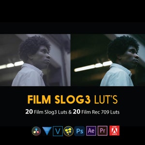 Sony Film Slog3 And Standard Luts Lookup Tables, Color Correct, Color Grade, Presets, Plugin, Cinematic for all Sony Cameras image 1