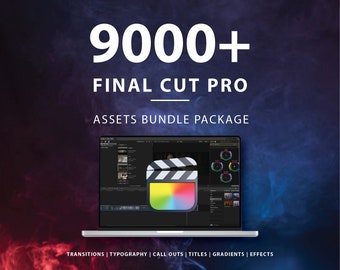 Más de 9000 elementos del paquete MEGA para Adobe Final Cut Pro / Activos, edición de video creativa, títulos, transiciones, tipografía, redes sociales