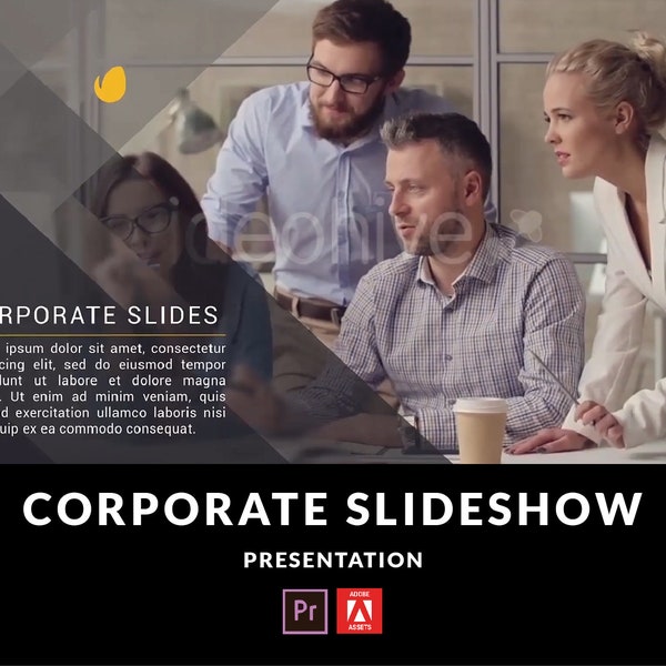 Corporate Slideshow for Business Presentation Slides  Video Template Promotional Text Title Transition | for Adobe Premiere Pro