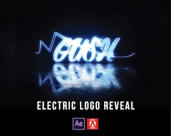 Video de plantilla de revelación de logotipo eléctrico / para After Effects, rayos y electricidad animados dinámicamente
