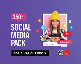 350 Social Media Elements Bundle | Information, Subscription, Like, Follow, Reminder, Introduction,  Display, Animation | FCPX Plugin