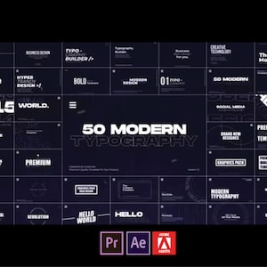 50 Modern Titles Typography Lower Thirds Animation | Texts, Presets, Title Name | for Adobe Premiere Pro & After Effects Templates