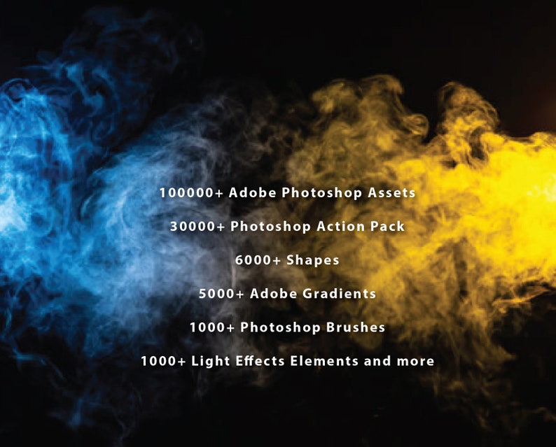 Paquete de más de 130000 activos de Adobe Photoshop/activos, acciones, formas, degradados, pinceles, efectos de luz, elementos y más imagen 2