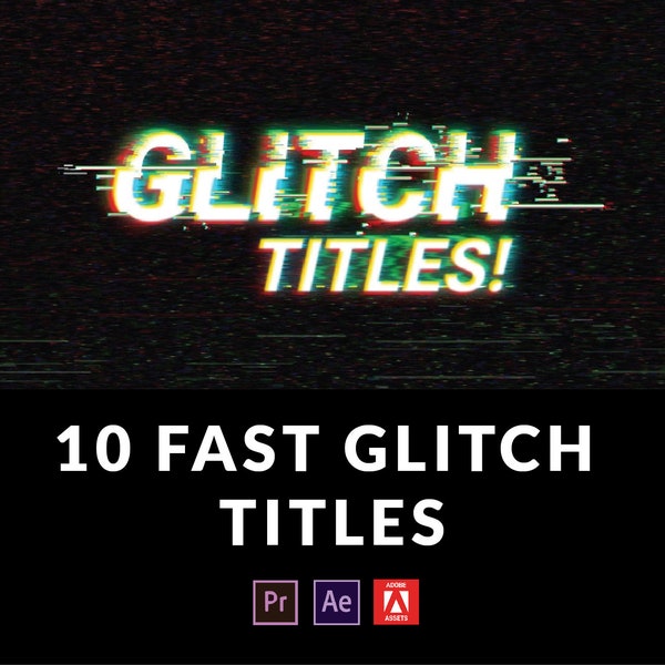 Fast Glitch Titles Mogrt Template | Glitches, Texts, Static, RGB Split, Elements, Title, Animation | for Adobe Premiere Pro & Aftereffects