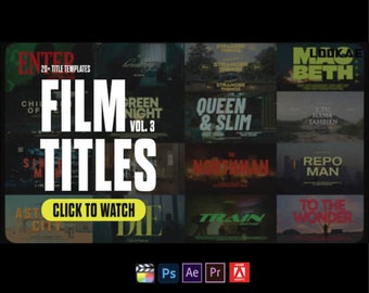20 Movie Film Titles - Tropic Colour | Big Title, Cinematic, Film, Movie | for Adobe Premiere Pro, Aftereffects, Photoshop, Final Cut Pro X