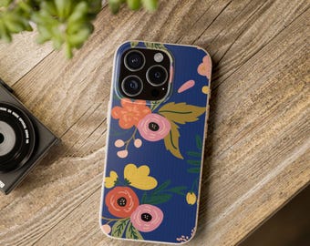 花柄スマホケース | ボタニカルフラワー iPhoneケース | コテージコアスマホカバー | 自然美的ケース