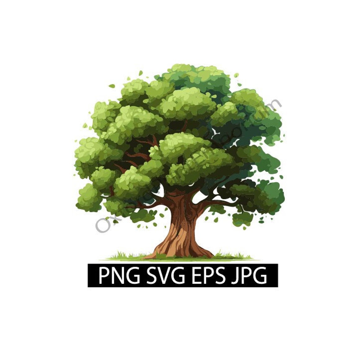 Oak Tree Print Oak Tree Decal Trees SVG Clipart PNG JPG Digital